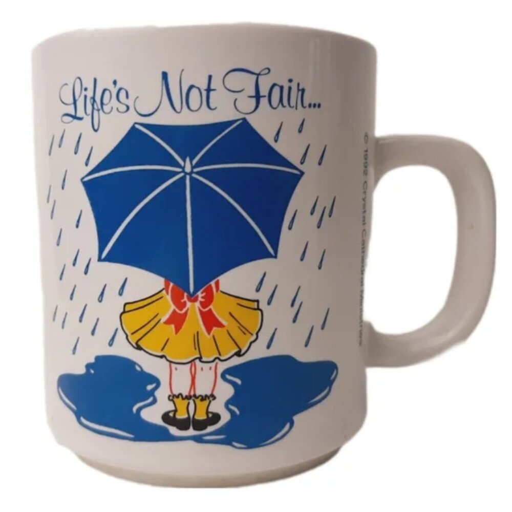 🍒 Vintage 1992 "Life's Not Fair, But God is Good" Mug Coffee Cup